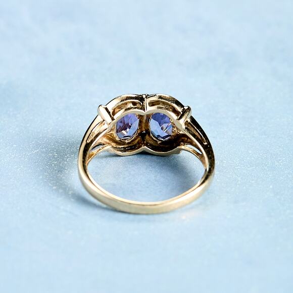 14kt Tanzanite and Diamond Gold Ring - Picture 2 of 2